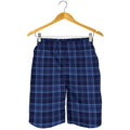 Blue Tartan Pattern Print Men's Shorts