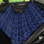 Blue Tartan Pattern Print Pet Car Back Seat Cover