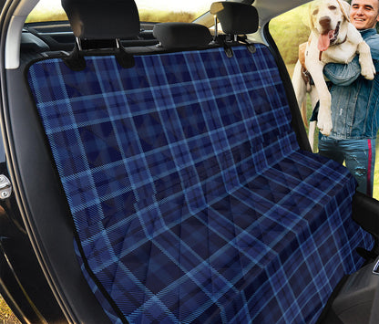 Blue Tartan Pattern Print Pet Car Back Seat Cover