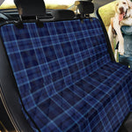 Blue Tartan Pattern Print Pet Car Back Seat Cover