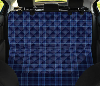 Blue Tartan Pattern Print Pet Car Back Seat Cover
