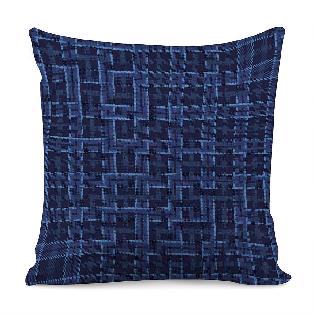 Blue Tartan Pattern Print Pillow Cover