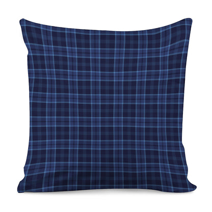 Blue Tartan Pattern Print Pillow Cover