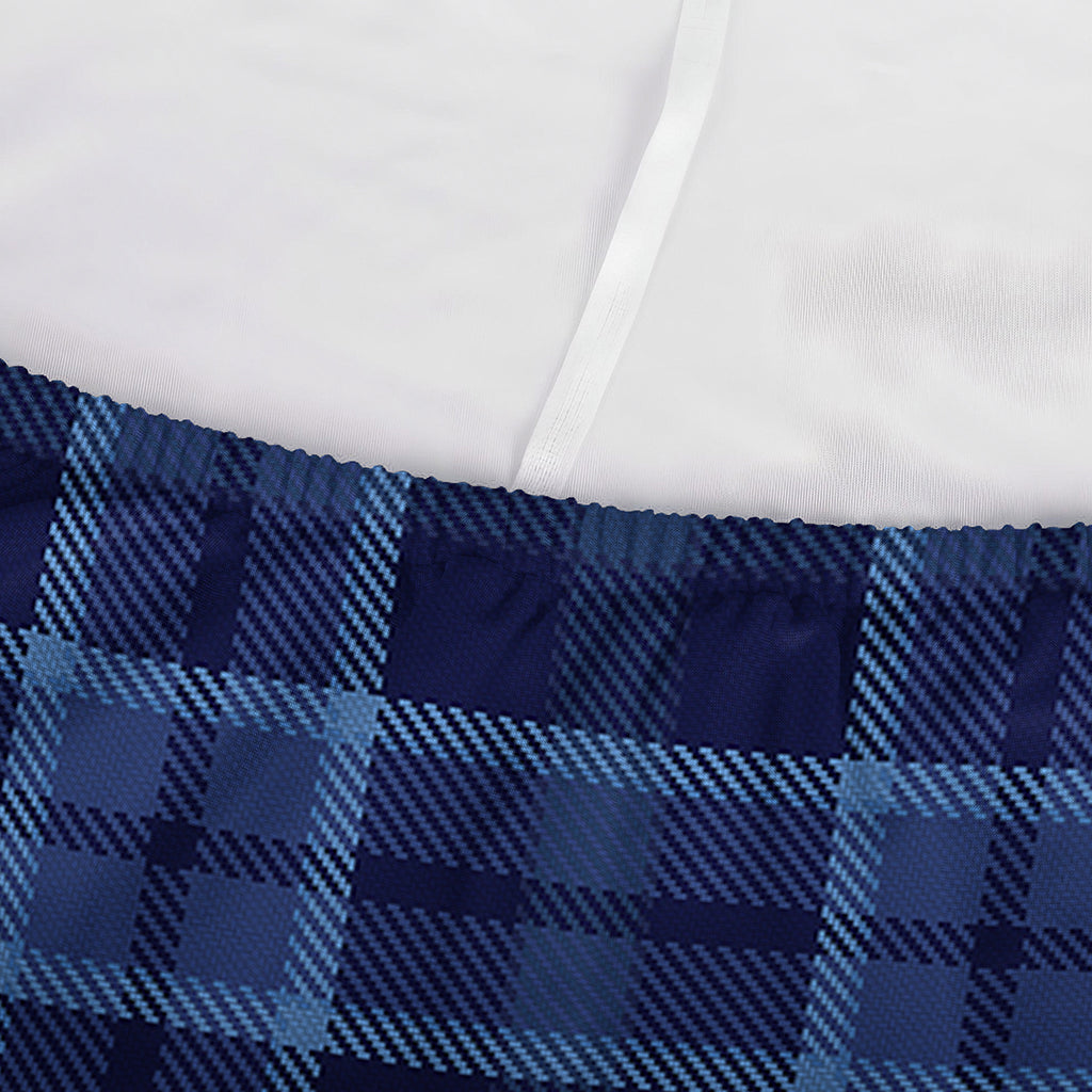 Blue Tartan Pattern Print Sofa Cover