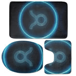 Blue Taurus Zodiac Sign Print 3 Piece Bath Mat Set