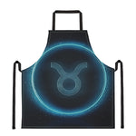 Blue Taurus Zodiac Sign Print Apron