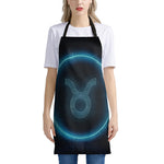 Blue Taurus Zodiac Sign Print Apron