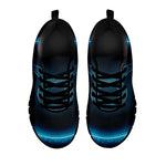 Blue Taurus Zodiac Sign Print Black Sneakers