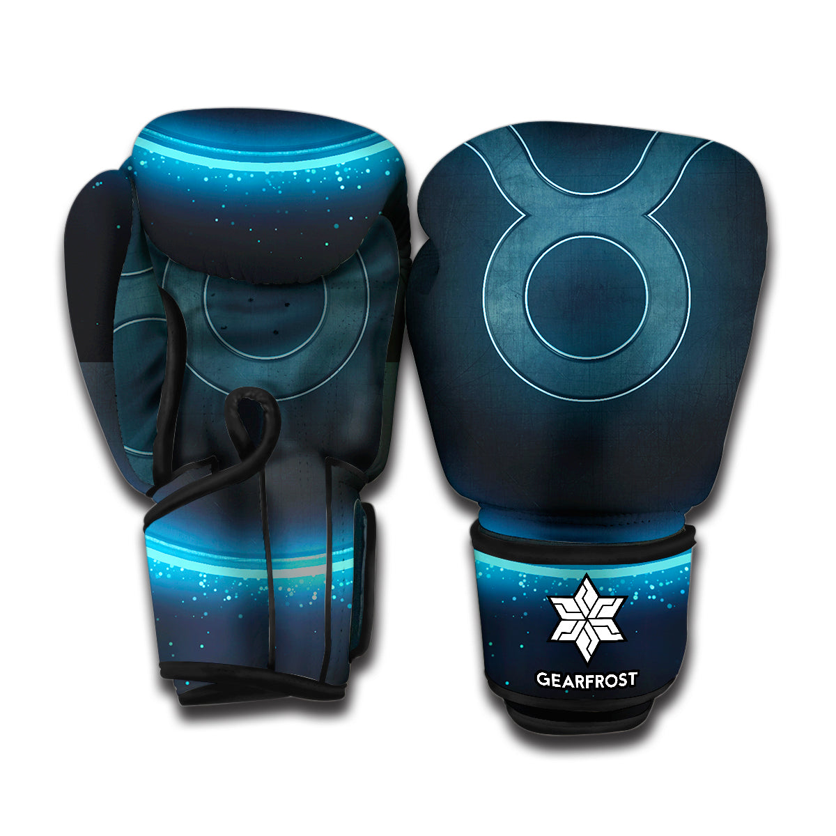 Blue Taurus Zodiac Sign Print Boxing Gloves