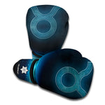 Blue Taurus Zodiac Sign Print Boxing Gloves