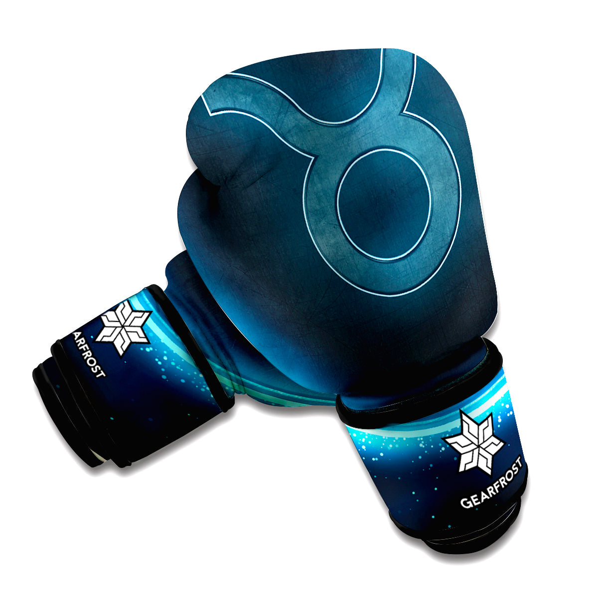 Blue Taurus Zodiac Sign Print Boxing Gloves