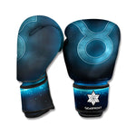 Blue Taurus Zodiac Sign Print Boxing Gloves