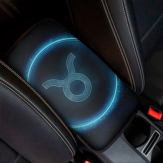 Blue Taurus Zodiac Sign Print Car Center Console Cover