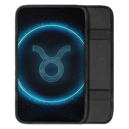 Blue Taurus Zodiac Sign Print Car Center Console Cover
