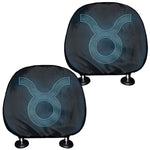 Blue Taurus Zodiac Sign Print Car Headrest Covers