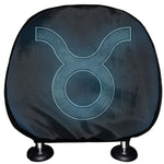 Blue Taurus Zodiac Sign Print Car Headrest Covers