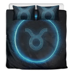 Blue Taurus Zodiac Sign Print Duvet Cover Bedding Set
