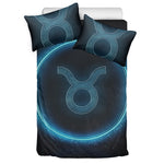 Blue Taurus Zodiac Sign Print Duvet Cover Bedding Set