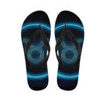Blue Taurus Zodiac Sign Print Flip Flops