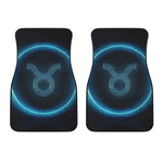 Blue Taurus Zodiac Sign Print Front Car Floor Mats
