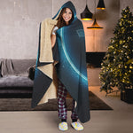 Blue Taurus Zodiac Sign Print Hooded Blanket