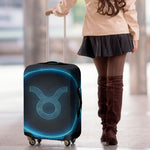 Blue Taurus Zodiac Sign Print Luggage Cover