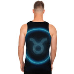 Blue Taurus Zodiac Sign Print Men's Tank Top