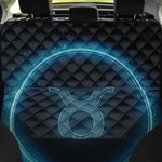 Blue Taurus Zodiac Sign Print Pet Car Back Seat Cover