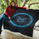 Blue Taurus Zodiac Sign Print Quilt