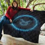 Blue Taurus Zodiac Sign Print Quilt