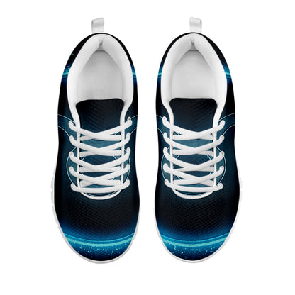 Blue Taurus Zodiac Sign Print White Sneakers