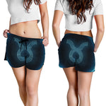 Blue Taurus Zodiac Sign Print Women's Shorts