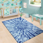 Blue Tie Dye Print Area Rug
