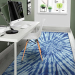 Blue Tie Dye Print Area Rug