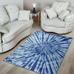 Blue Tie Dye Print Area Rug