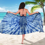Blue Tie Dye Print Beach Sarong Wrap