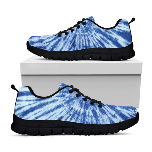 Blue Tie Dye Print Black Sneakers