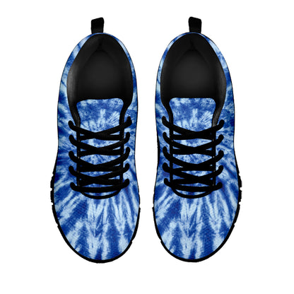 Blue Tie Dye Print Black Sneakers