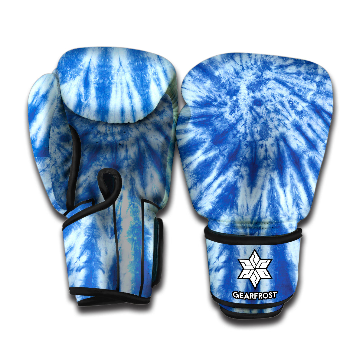 Blue Tie Dye Print Boxing Gloves