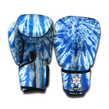 Blue Tie Dye Print Boxing Gloves