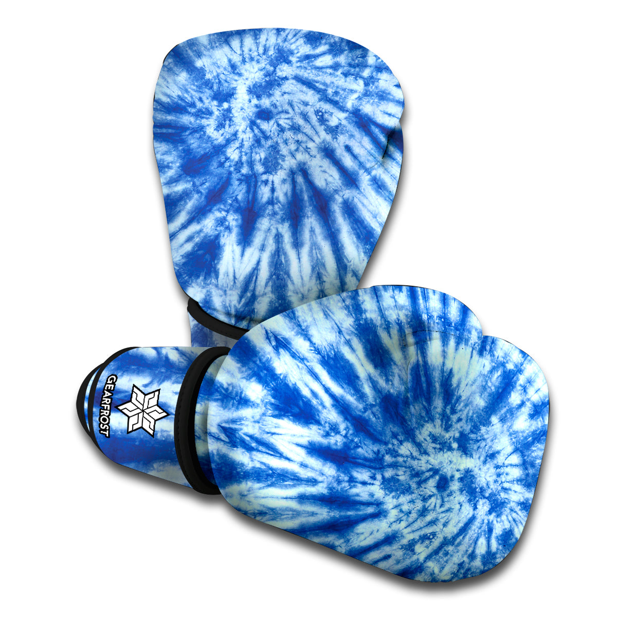 Blue Tie Dye Print Boxing Gloves