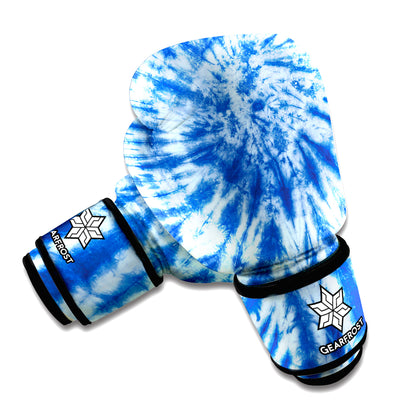 Blue Tie Dye Print Boxing Gloves