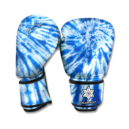 Blue Tie Dye Print Boxing Gloves
