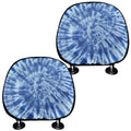Blue Tie Dye Print Car Headrest Covers