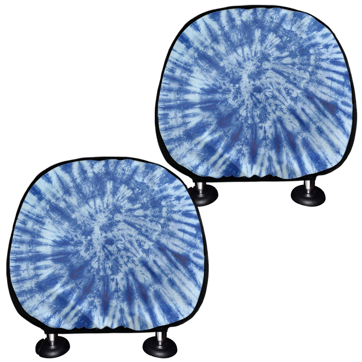 Blue Tie Dye Print Car Headrest Covers