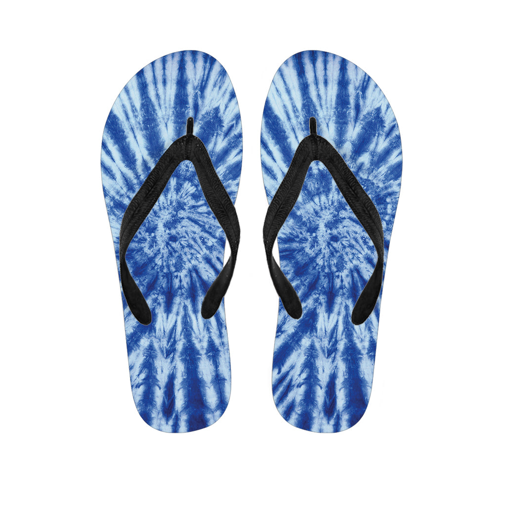 Blue Tie Dye Print Flip Flops
