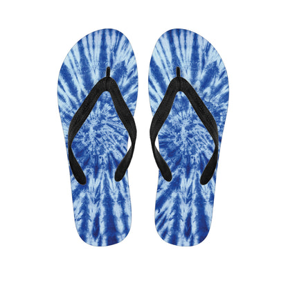 Blue Tie Dye Print Flip Flops