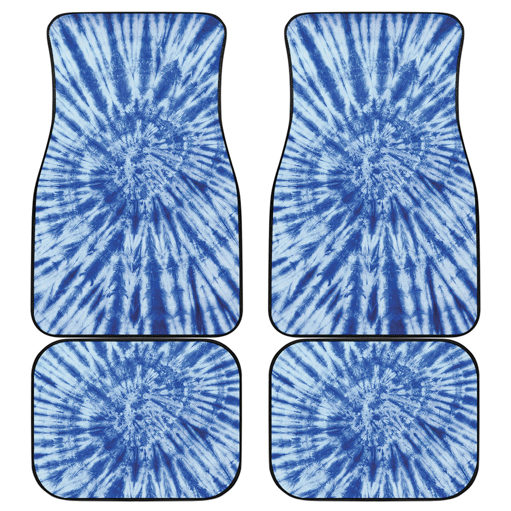 Blue Tie Dye Print Front and Back Car Floor Mats