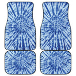 Blue Tie Dye Print Front and Back Car Floor Mats