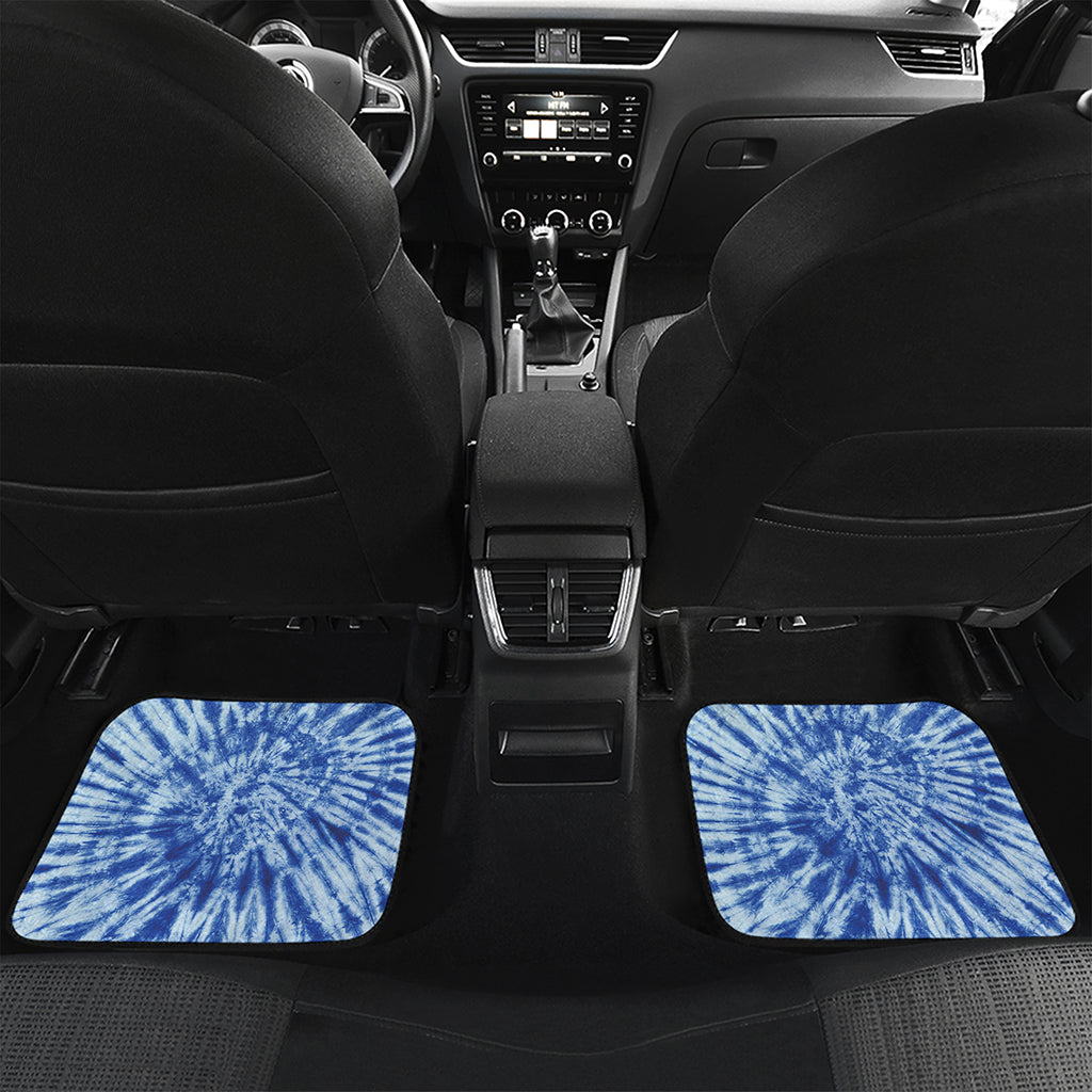 Blue Tie Dye Print Front and Back Car Floor Mats
